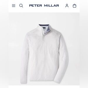 Peter Millar Grey Quarter-Zip Performance Shirt XL